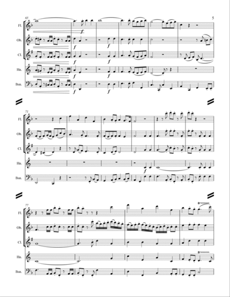 Handel - Hallelujah Chorus from Messiah (for Woodwind Quintet) Woodwind Quintet scores gallery preview page 6