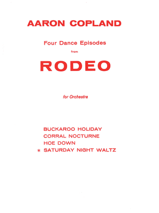 Book cover for Saturday Night Waltz (from Rodeo)