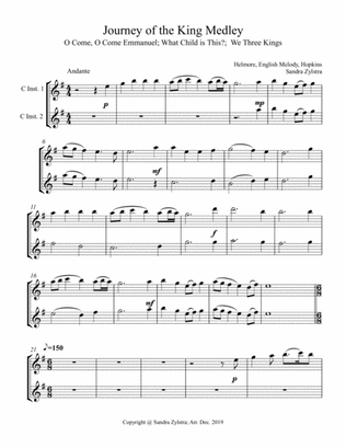 Journey Of The King (treble C instrument duet, parts only)