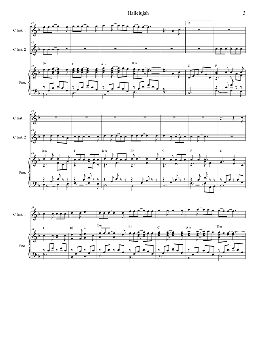 Hallelujah Flute scores gallery preview page 3