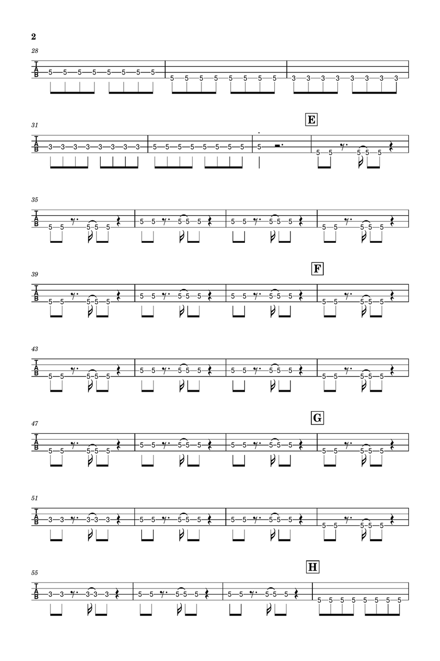 You Oughta Know You Oughta Know Bass Guitar Tablature scores gallery preview page 2