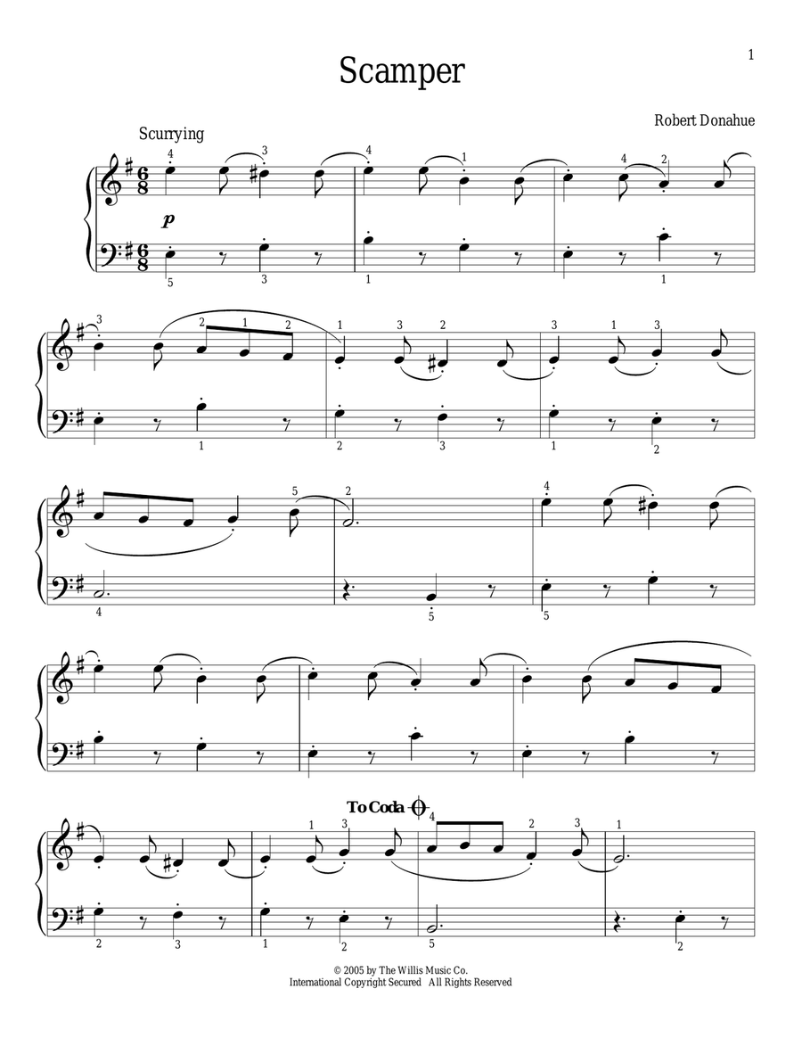 Scamper Piano Method scores gallery preview page 1