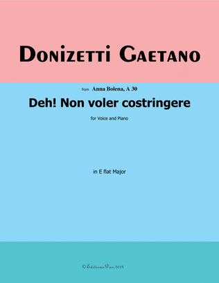 Book cover for Deh! Non voler costringere, by Donizetti, in E flat Major