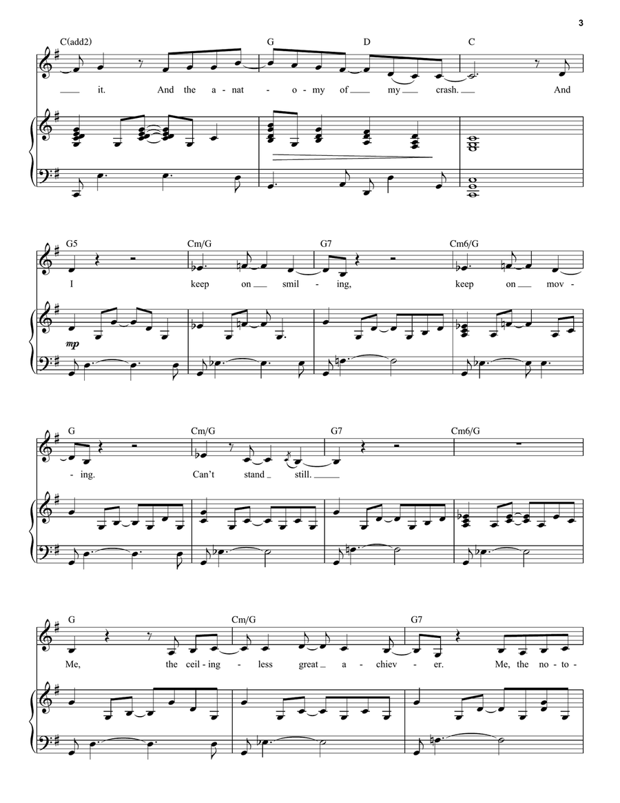 Smiling (from Jagged Little Pill The Musical) Voice scores gallery preview page 3