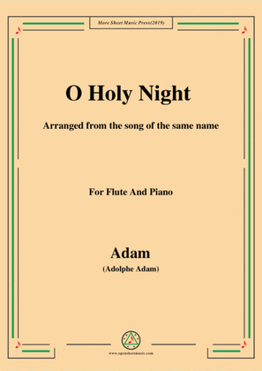 Book cover for Adam-O Holy night cantique de noel,for Flute and Piano