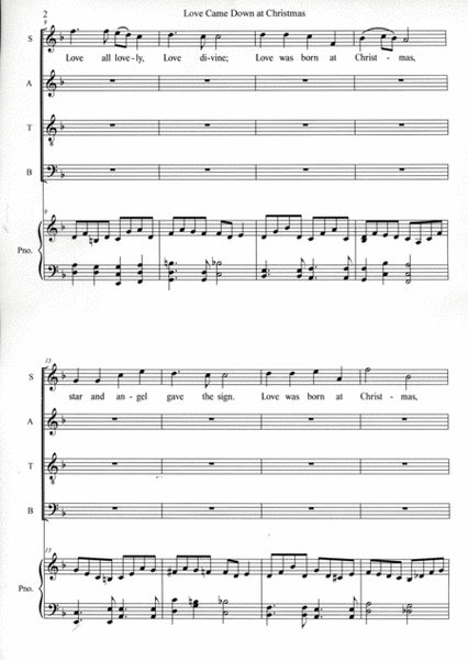 Love came down at Christmas - new SATB anthem