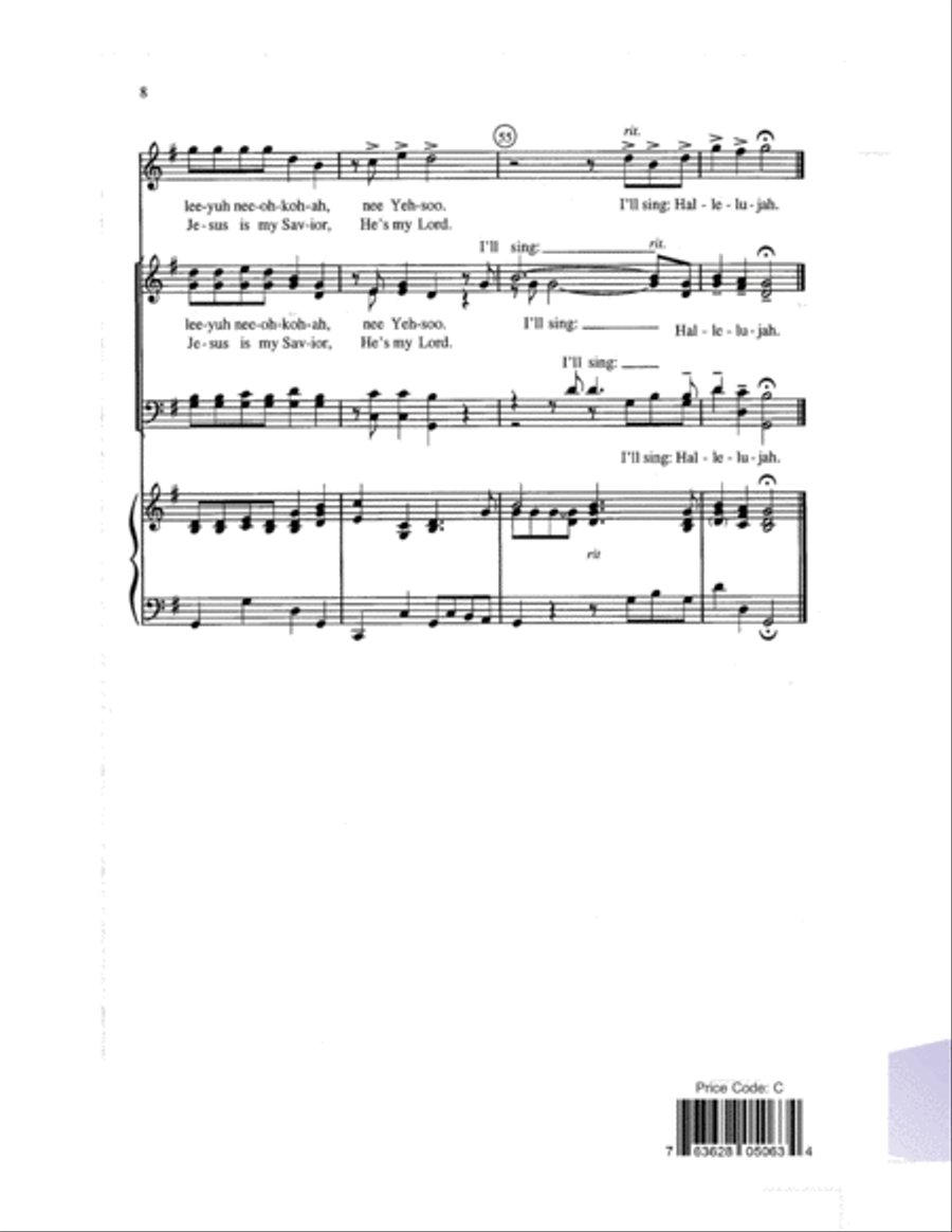 Yes, Jesus Is My Savior 4-Part scores gallery preview page 8