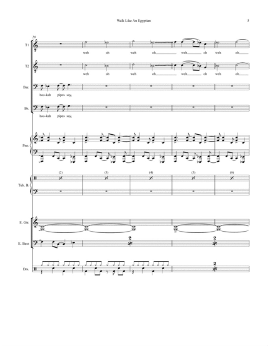 Walk Like An Egyptian Small Ensemble scores gallery preview page 5