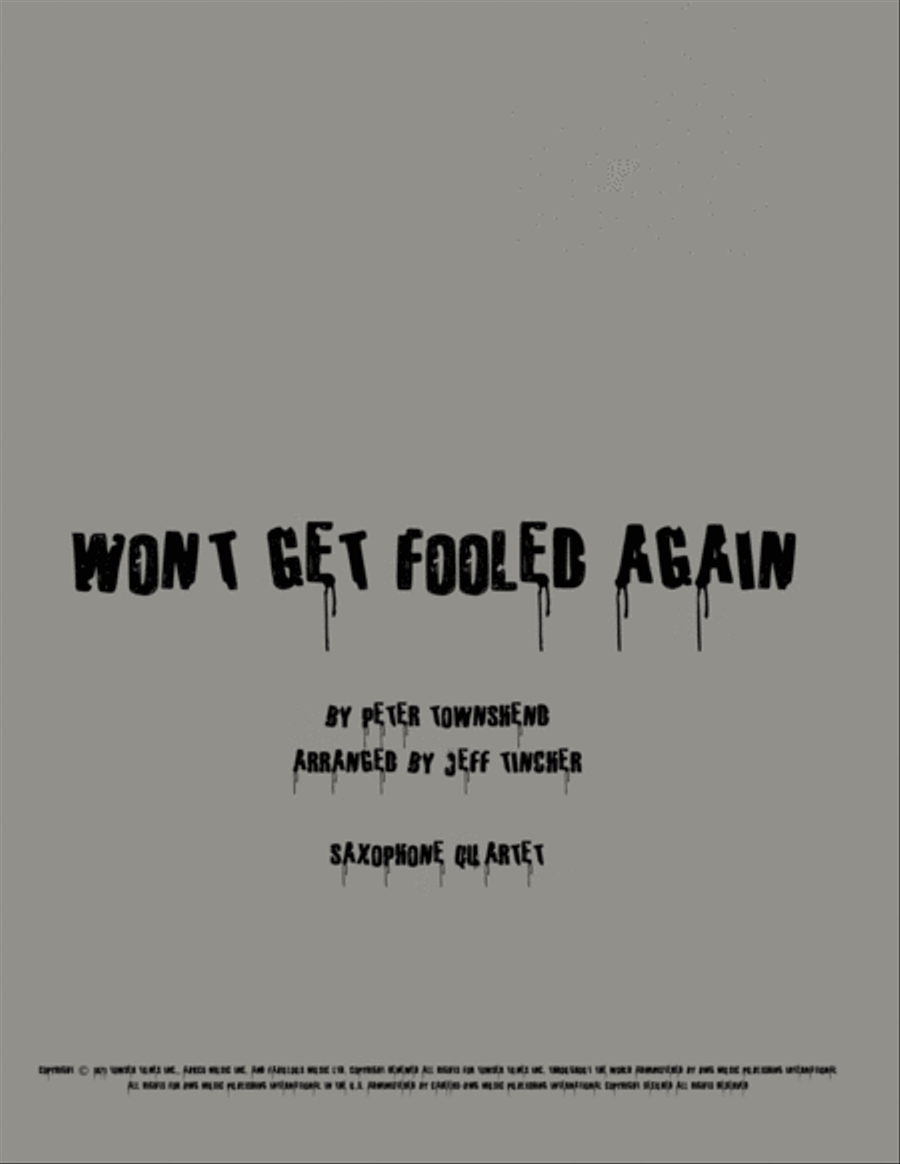 Won't Get Fooled Again Woodwind Quartet scores gallery preview page 1