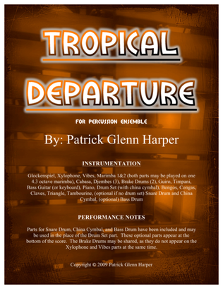 Book cover for Tropical Departure - for Percussion Ensemble