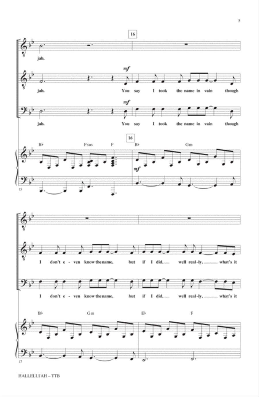 Hallelujah (arr. Roger Emerson) TTB scores gallery preview page 4