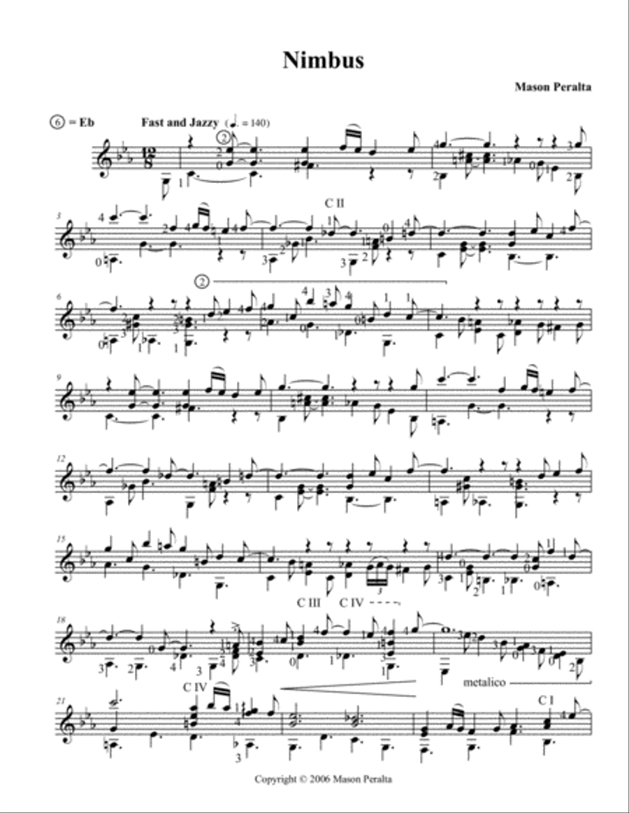 Nimbus for Solo Guitar Electric Guitar scores gallery preview page 2