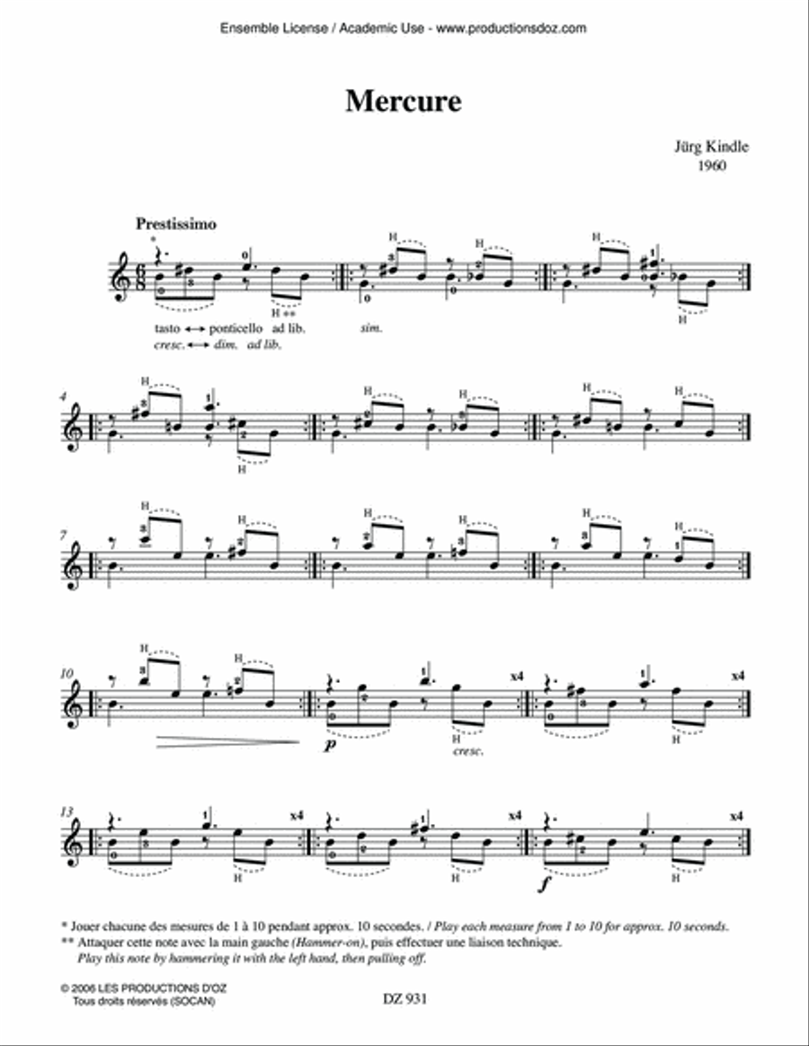 Mercure Classical Guitar scores gallery preview page 2