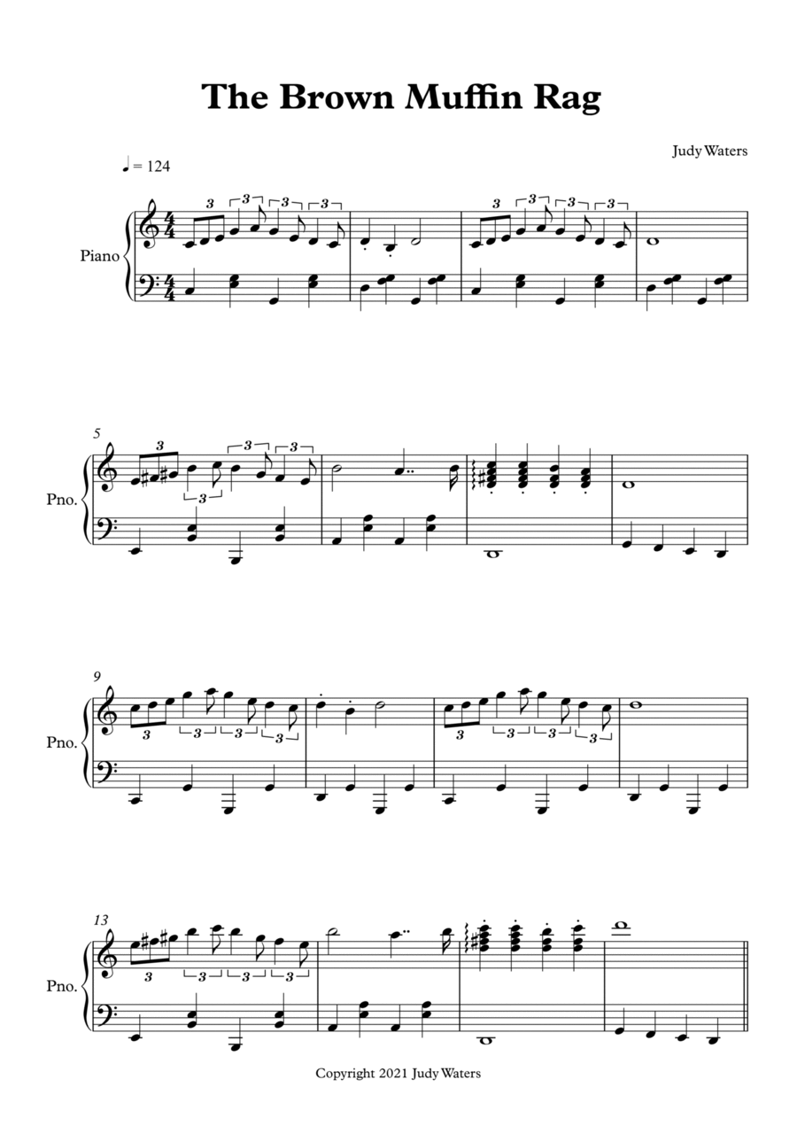 The Brown Muffin Rag The Brown Muffin Rag Piano Solo scores gallery preview page 1