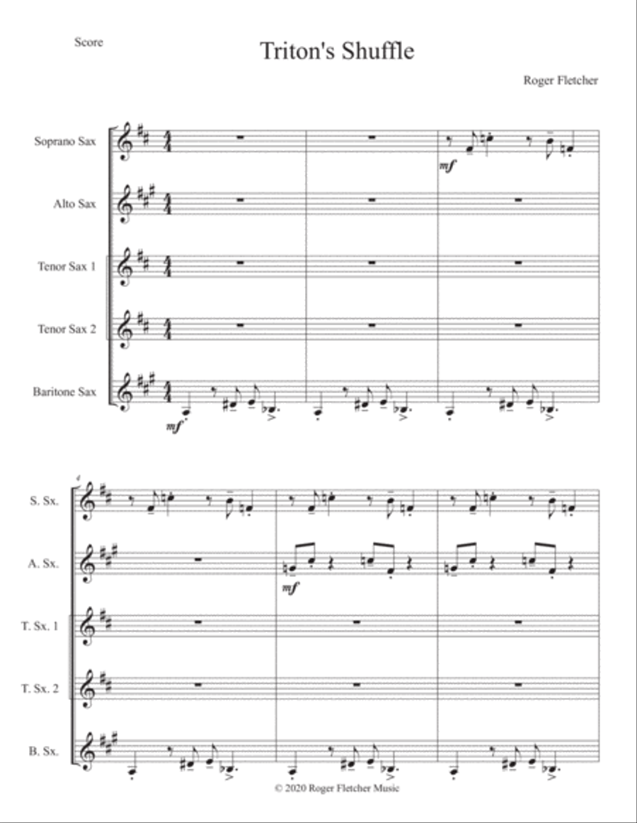 Triton's Shuffle Triton's Shuffle Woodwind Quintet scores gallery preview page 2
