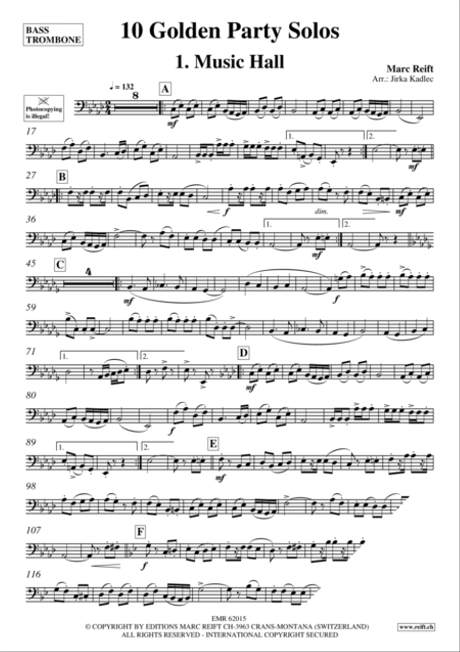 10 Golden Party Solos 10 Golden Party Solos Bass Trombone scores gallery preview page 3