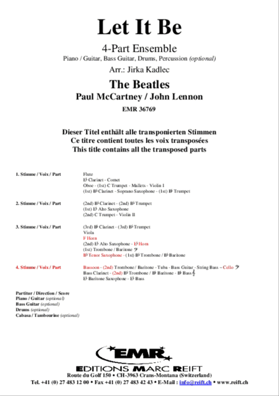 Let It Be Let It Be Concert Band scores gallery preview page 2
