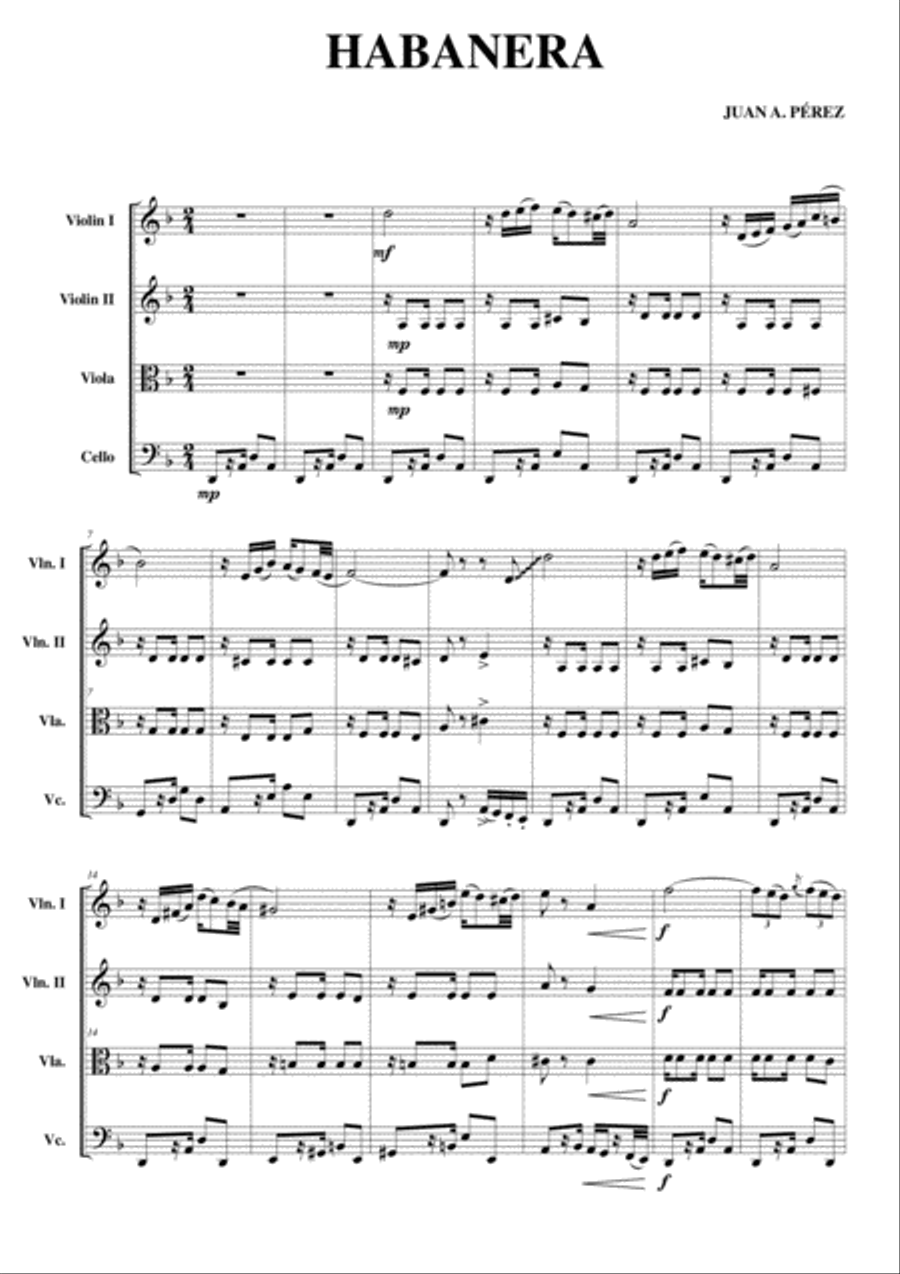 Habanera String Quartet scores gallery preview page 2