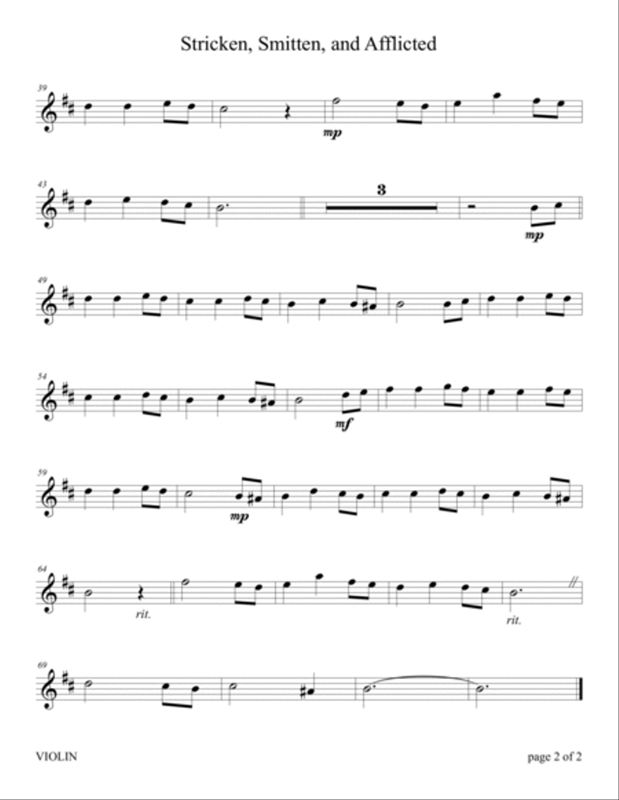 Stricken, Smitten, and Afflicted (for Violin and Cello Duet with Piano accompaniment) Piano Trio scores gallery preview page 4