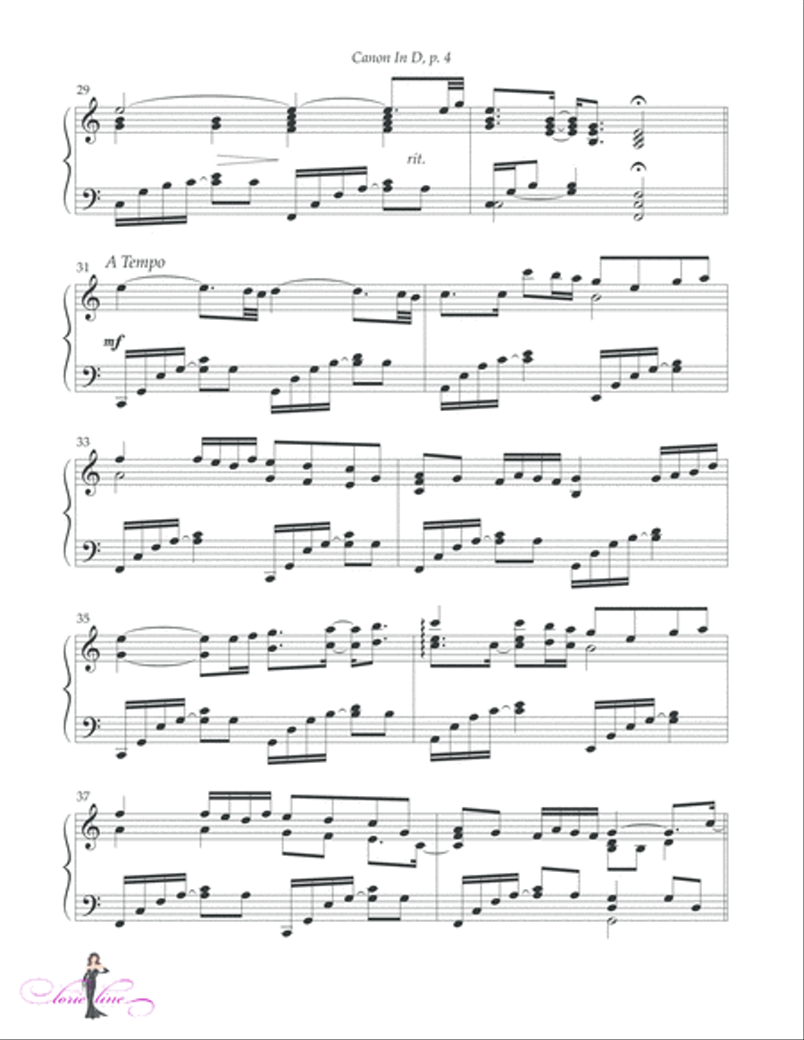 Canon In D Piano Solo scores gallery preview page 5
