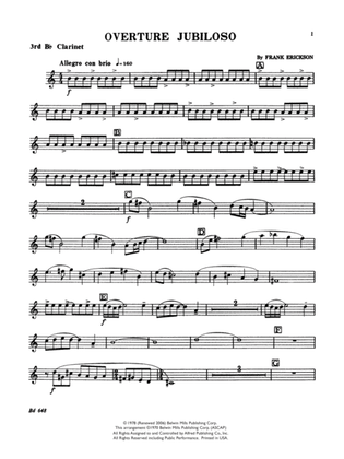 Overture Jubiloso: 3rd B-flat Clarinet