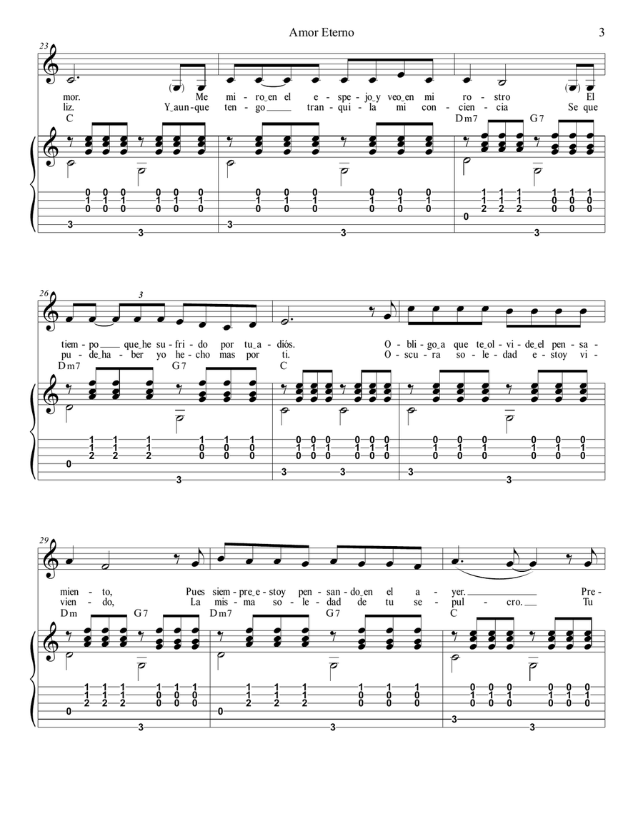Amor Eterno (el Mas Triste Recuerdo) Acoustic Guitar scores gallery preview page 4