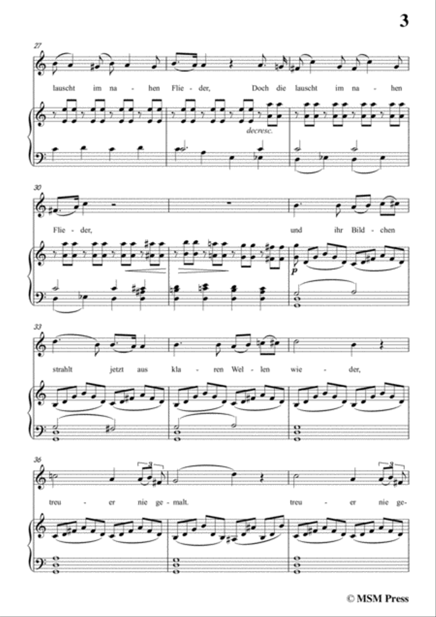 Schubert-Wiederschein,in C Major,for Voice&Piano Voice scores gallery preview page 5