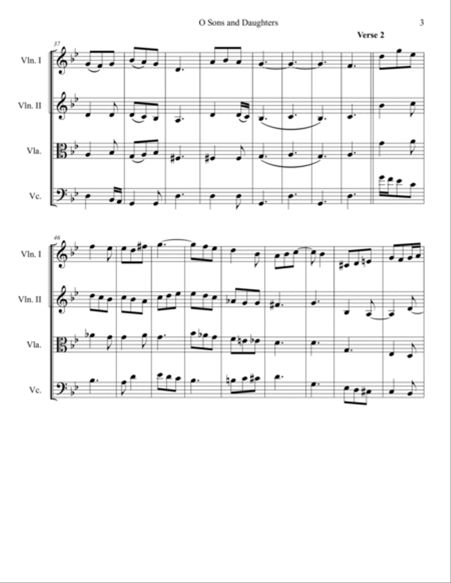 O Sons and Daughters (O filii et filiae) for String Quartet String Quartet scores gallery preview page 3