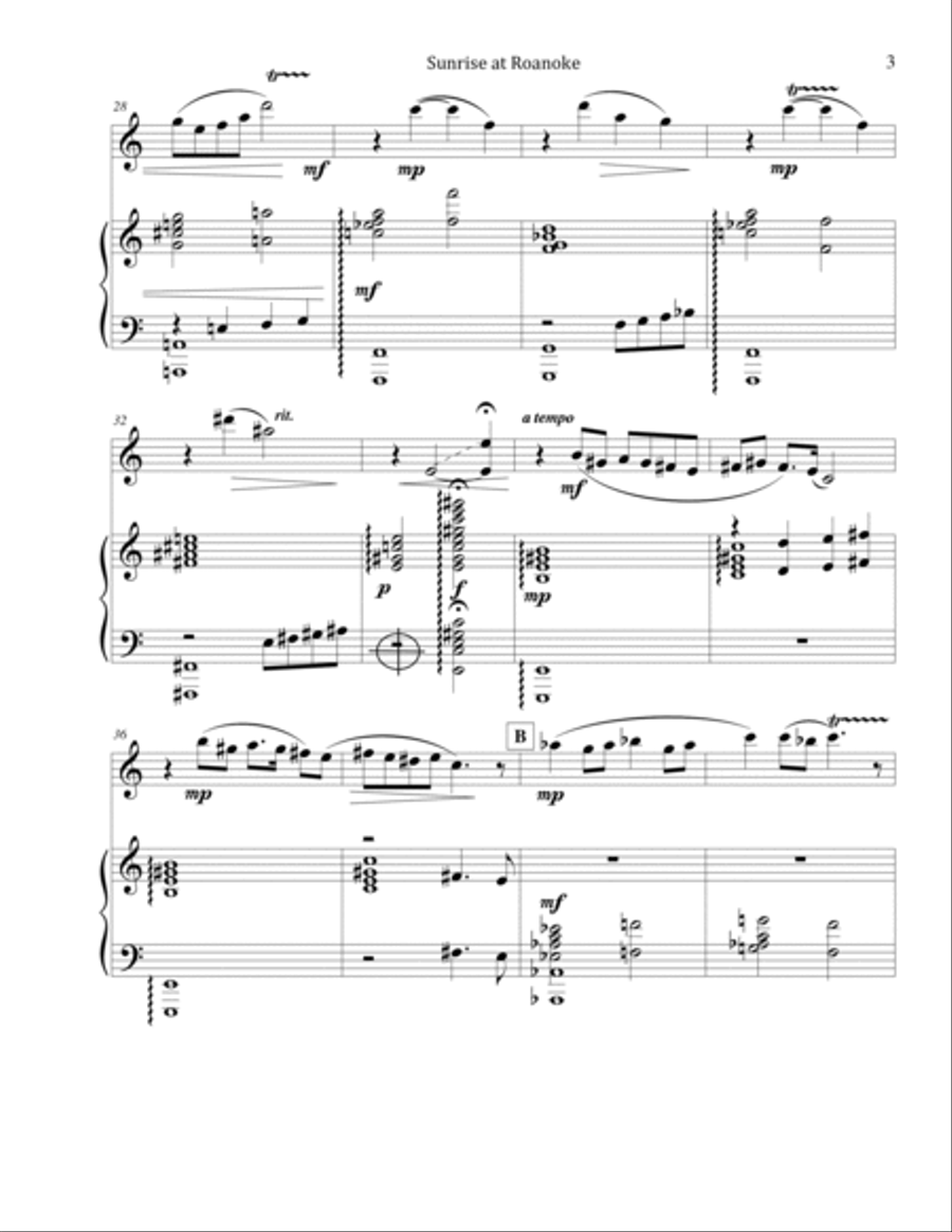 Sunrise at Roanoke Flute scores gallery preview page 4