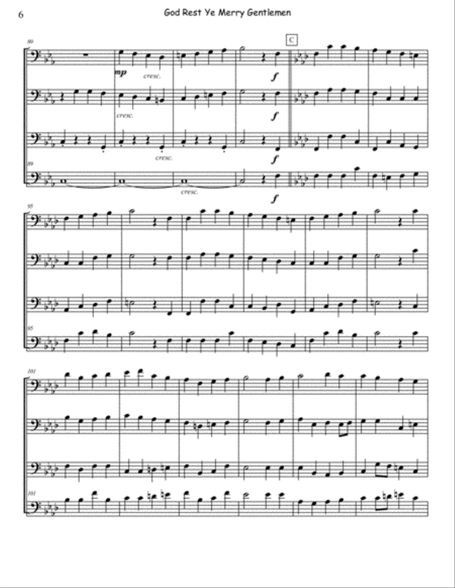 God Rest Ye Merry Gentlemen for Bassoon Quartet (W/Contrabsn.) Woodwind Quartet scores gallery preview page 6