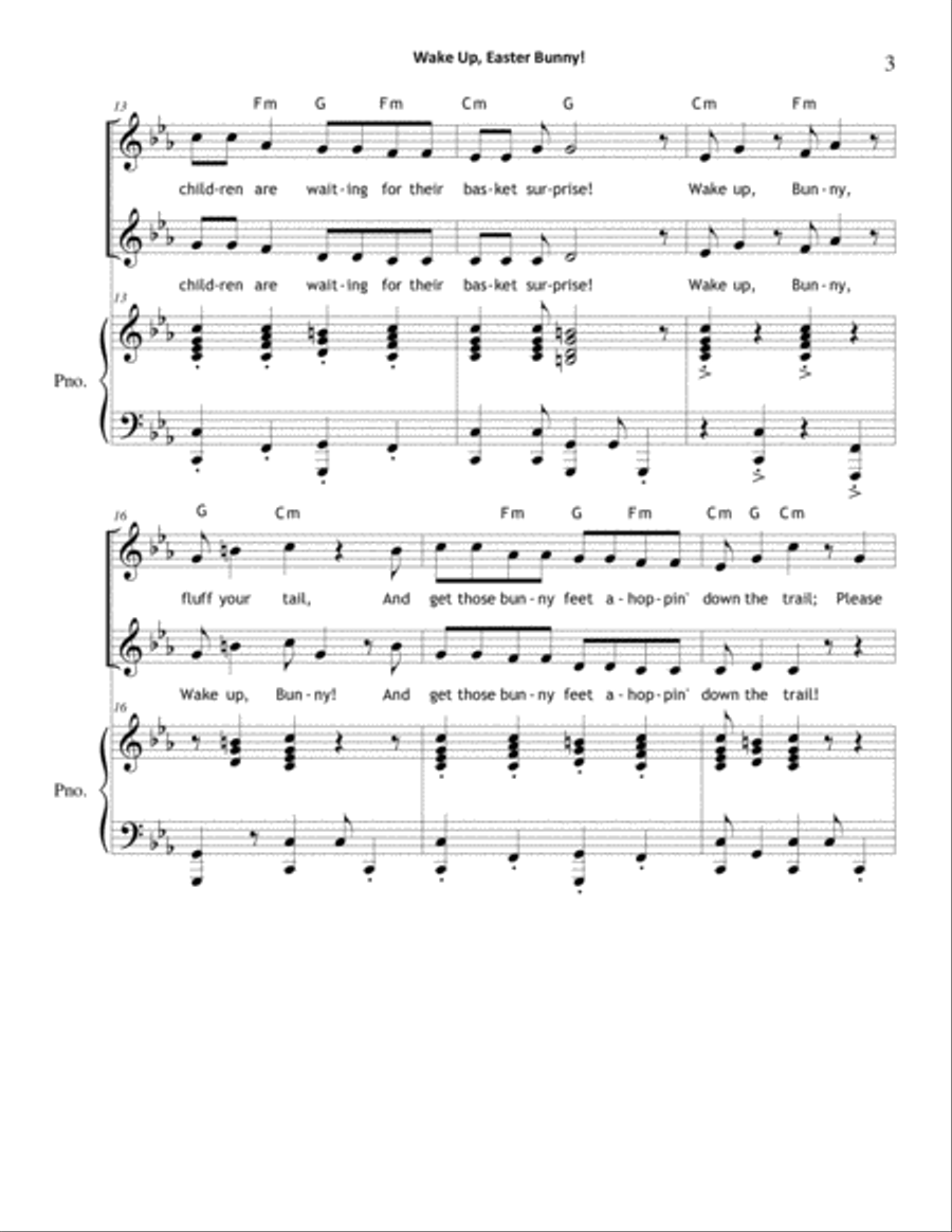 Wake Up, Easter Bunny! 2-Part scores gallery preview page 3