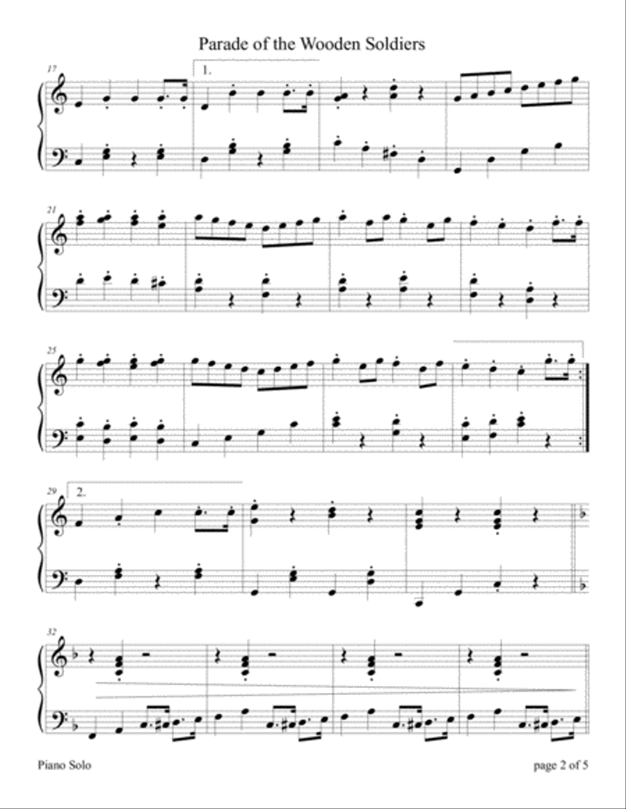 Parade of the Wooden Soldiers Piano Solo scores gallery preview page 3