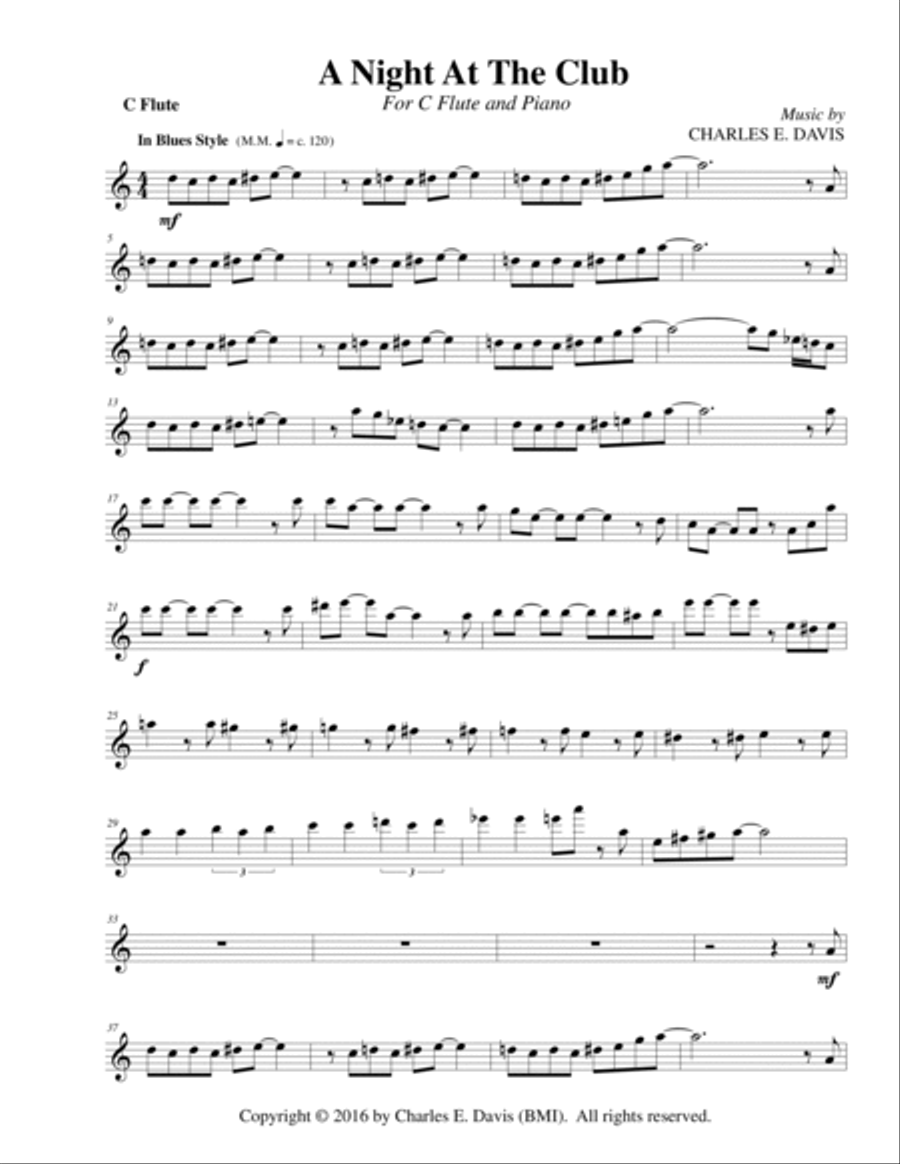 A Night At the Club - C Flute and Piano Jazz Ensemble scores gallery preview page 3