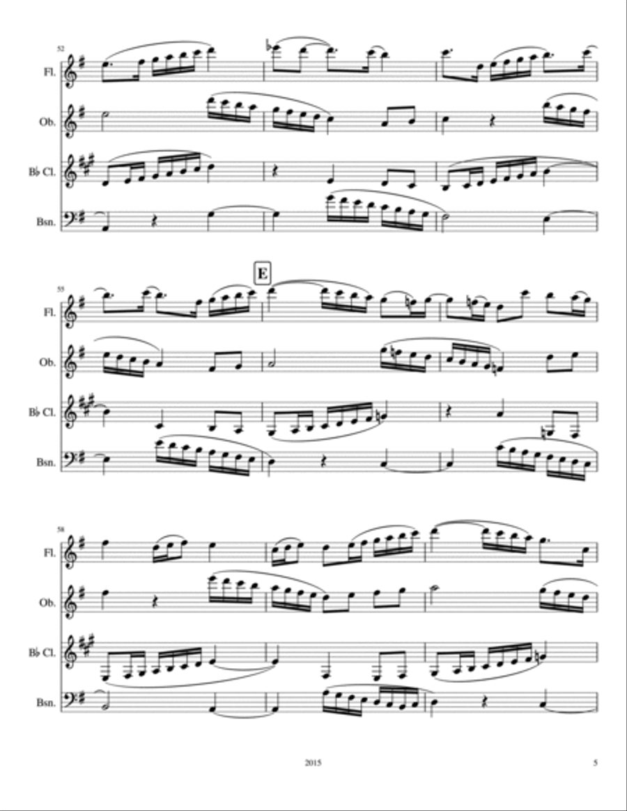 Suite for Woodwind Quartet in G Major Woodwind Quartet scores gallery preview page 5