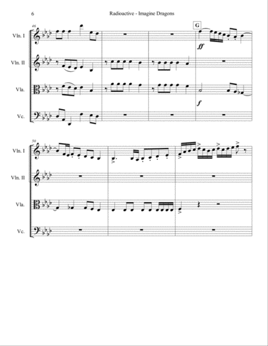 Radioactive String Quartet scores gallery preview page 6