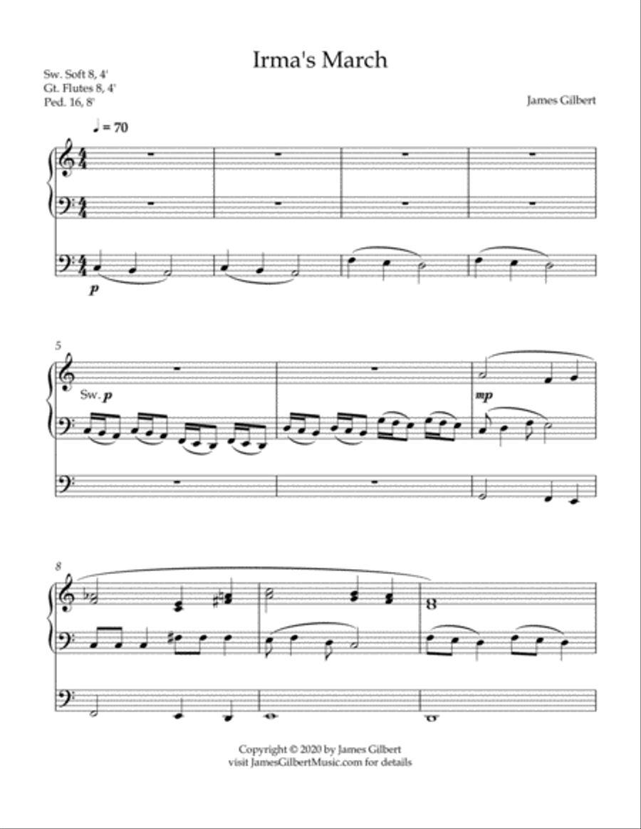 Irma's March Organ Solo scores gallery preview page 2