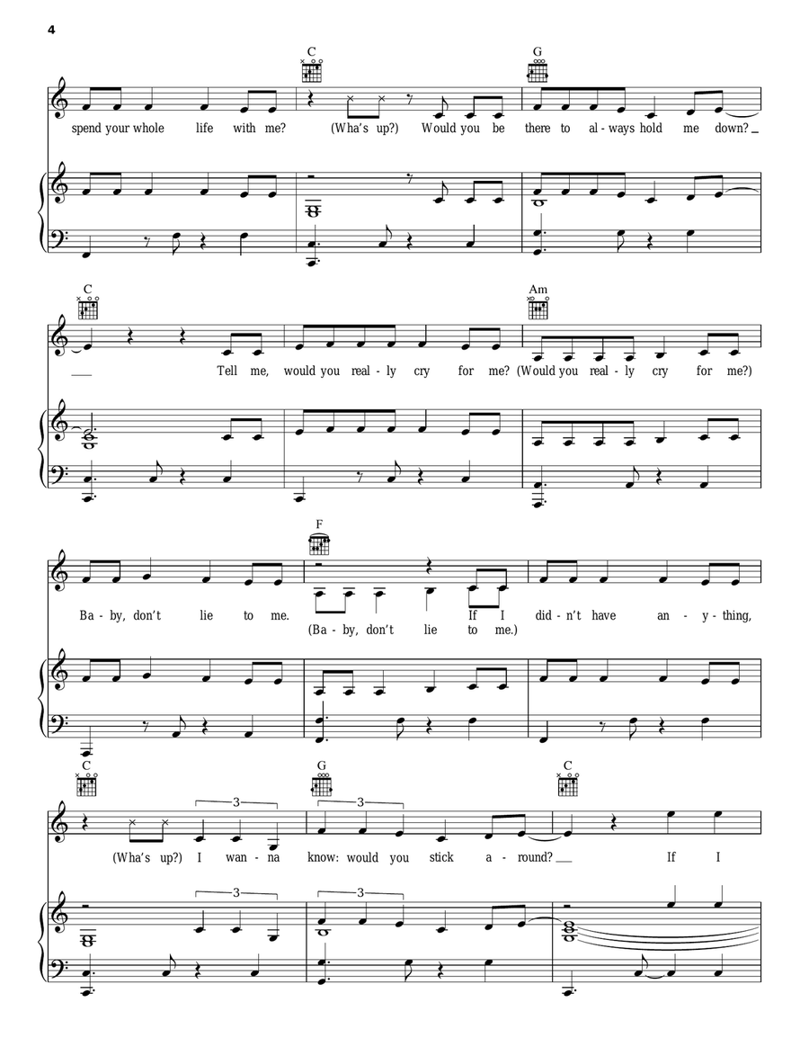 Locked Away Locked Away Piano, Vocal, Guitar scores gallery preview page 4