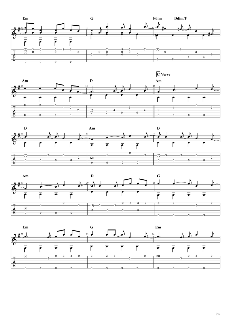 My Sweet Lord Guitar Tablature scores gallery preview page 2