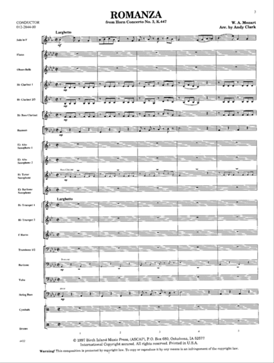 Romanza Romanza Concert Band scores gallery preview page 2