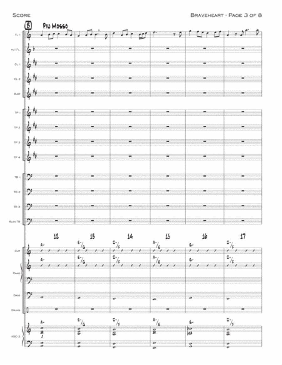 Braveheart - Main Title Jazz Ensemble scores gallery preview page 3