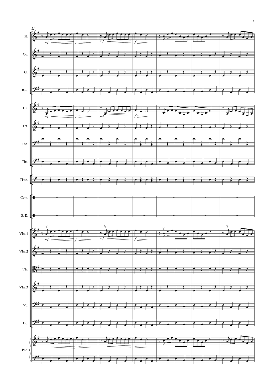 1812 Overture for School Orchestra Large Ensemble scores gallery preview page 3