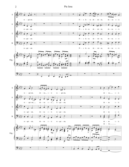 Pie Jesu (for SATB and Organ) image number null