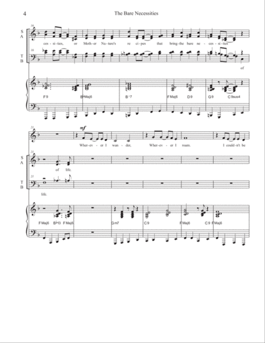 The Bare Necessities 4-Part scores gallery preview page 4
