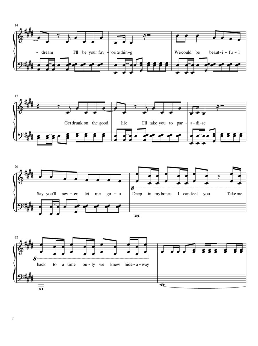 Roses Easy Piano scores gallery preview page 2
