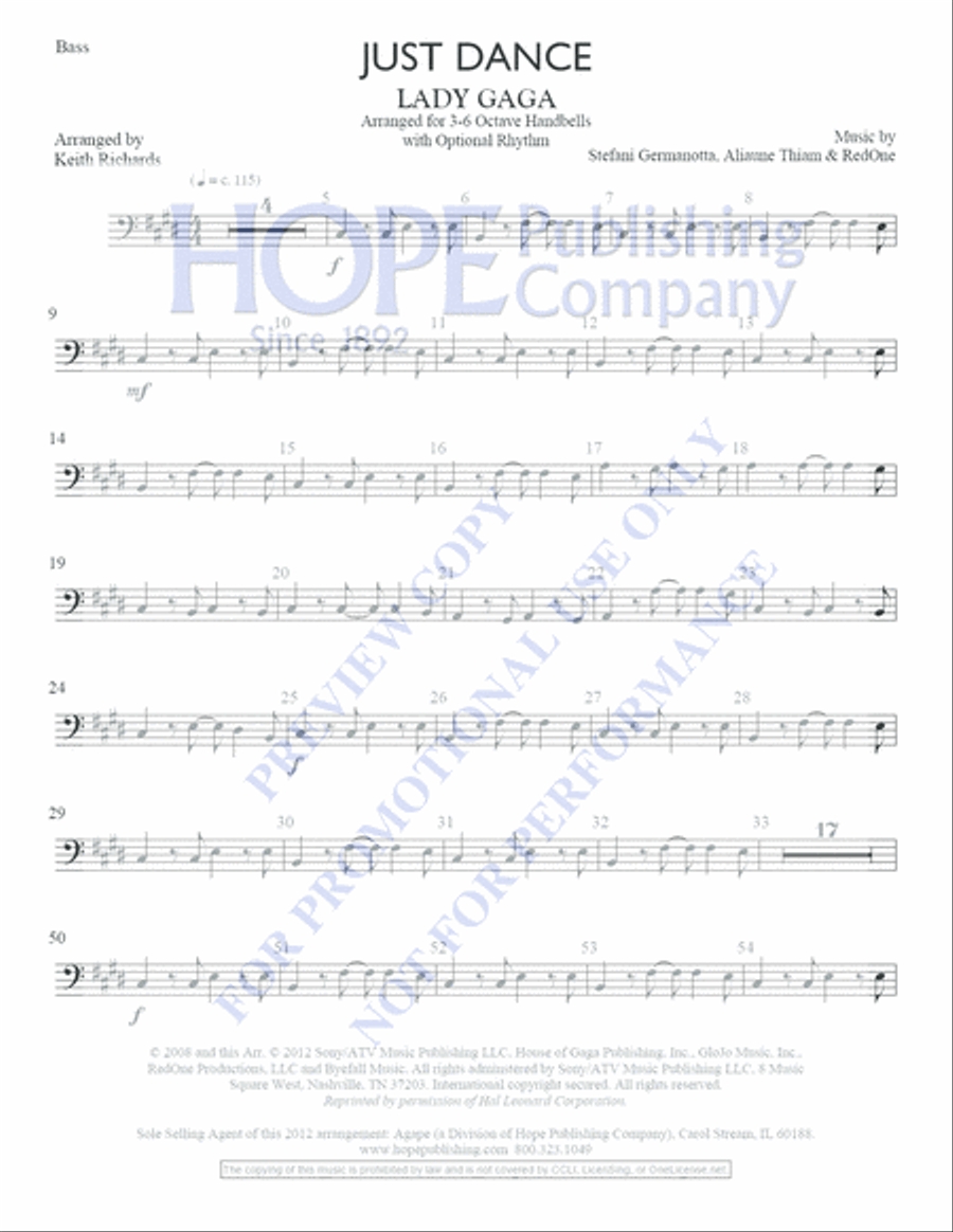 Just Dance Just Dance Handbell Choir scores gallery preview page 2