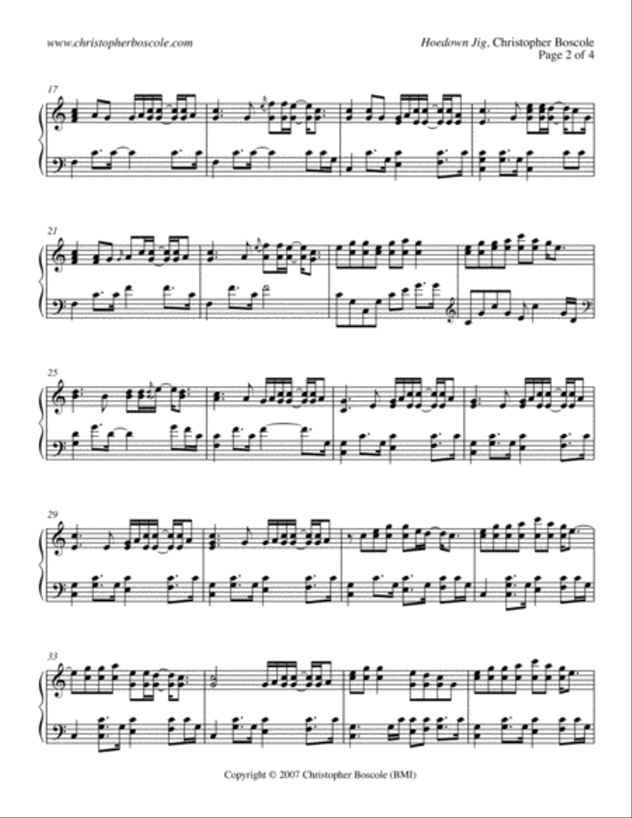 Hoedown Jig Piano Solo by Christopher Boscole Piano Solo scores gallery preview page 2