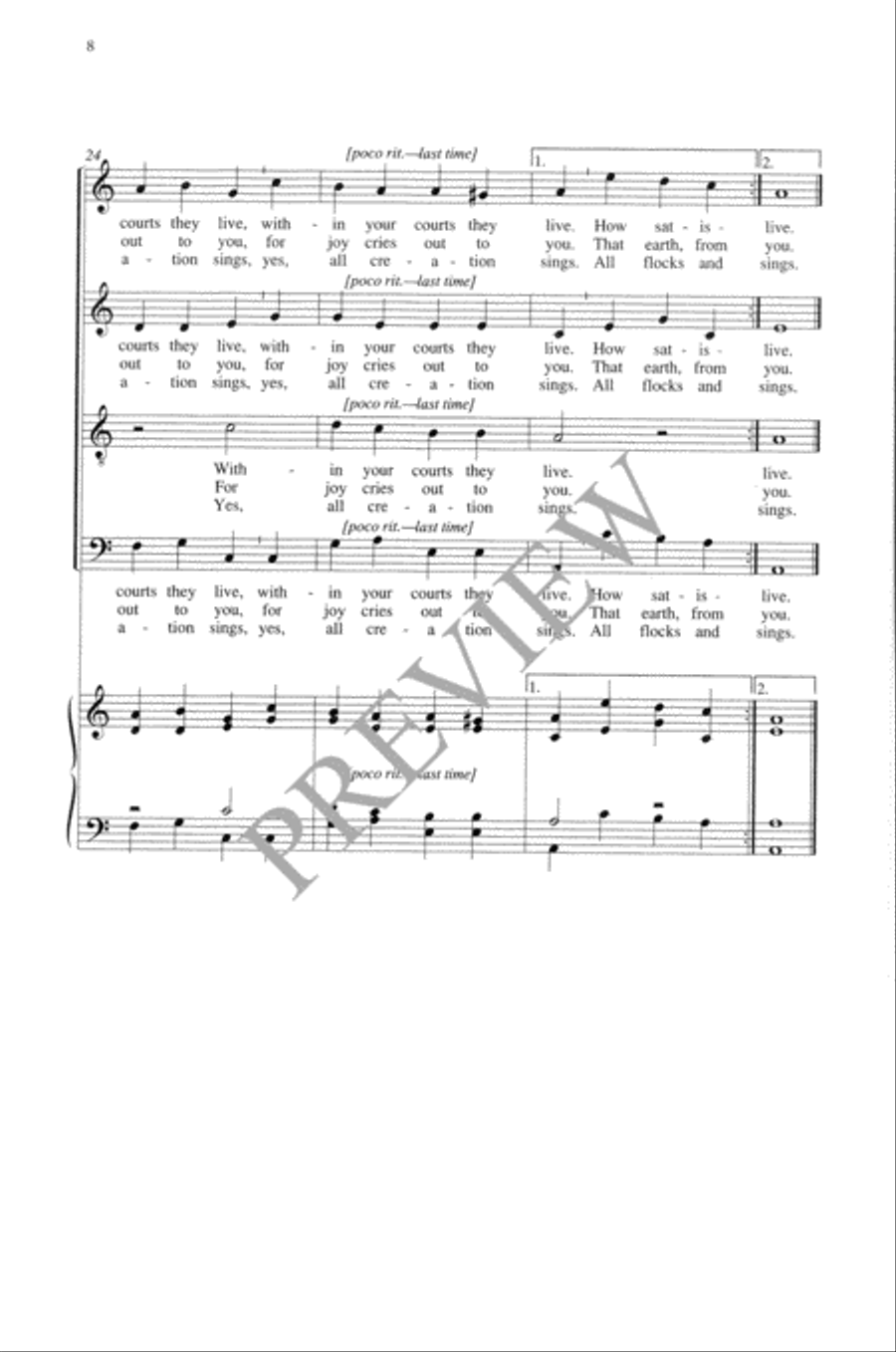Praise Is Your Right, O God, in Zion 4-Part scores gallery preview page 9