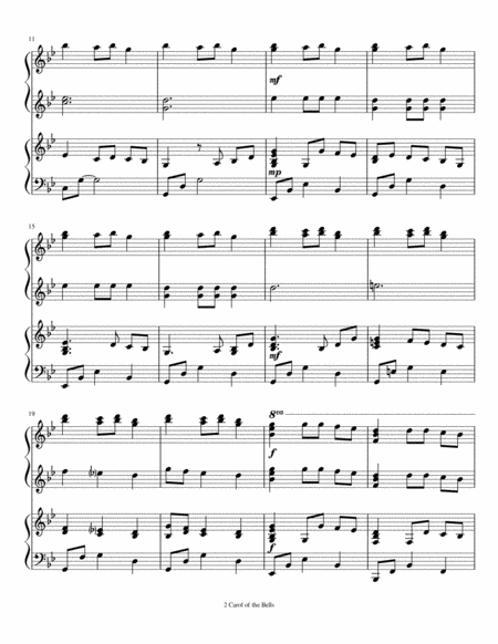 Carol of the Bells (Ukrainian Bell Carol) Piano Duet image number null