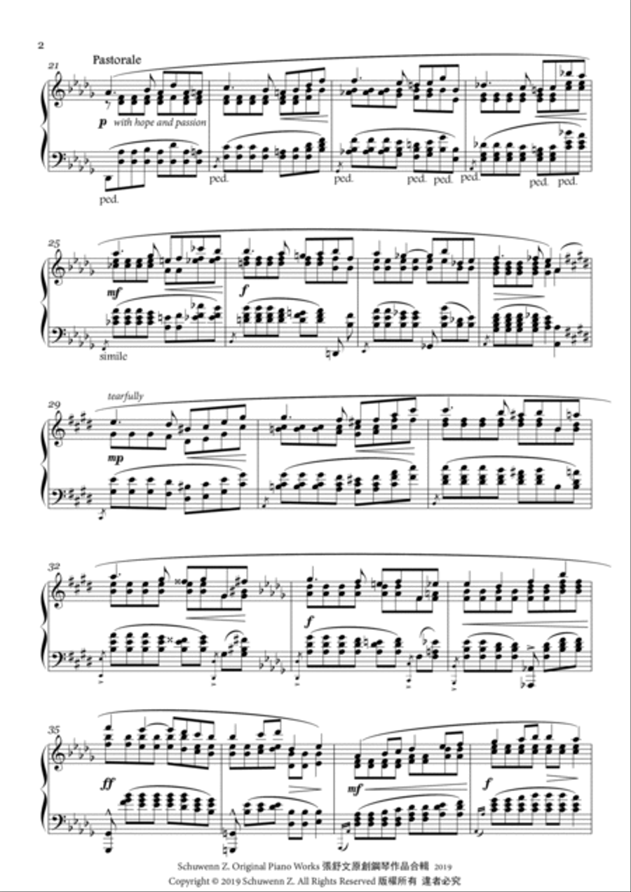 Elegy: Love's Sorrow and Joy Piano Solo scores gallery preview page 2