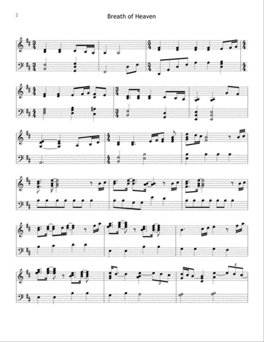 Breath Of Heaven (Mary's Song) Piano Solo scores gallery preview page 2